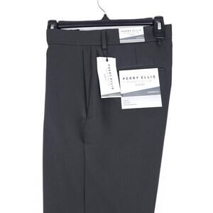 Perry Ellis Portfolio Modern-Fit Stretch Twill Dress Pants Charcoal 30x30 NWT